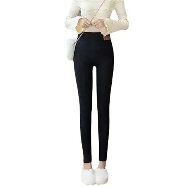 Women‘s Fleece Lined Leggings Winter Leggings Thermal Warm High Elasticity Yoga Fitness Gym Workout Tights Dark Grey Black Dark Black Sports Activewear  / Athletic / Athleisure