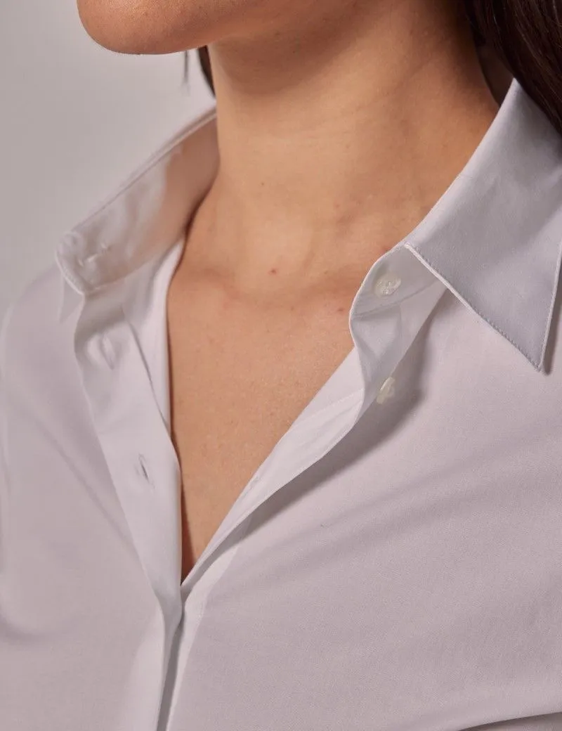 Fitted Cotton Stretch Shirt - Double Cuff