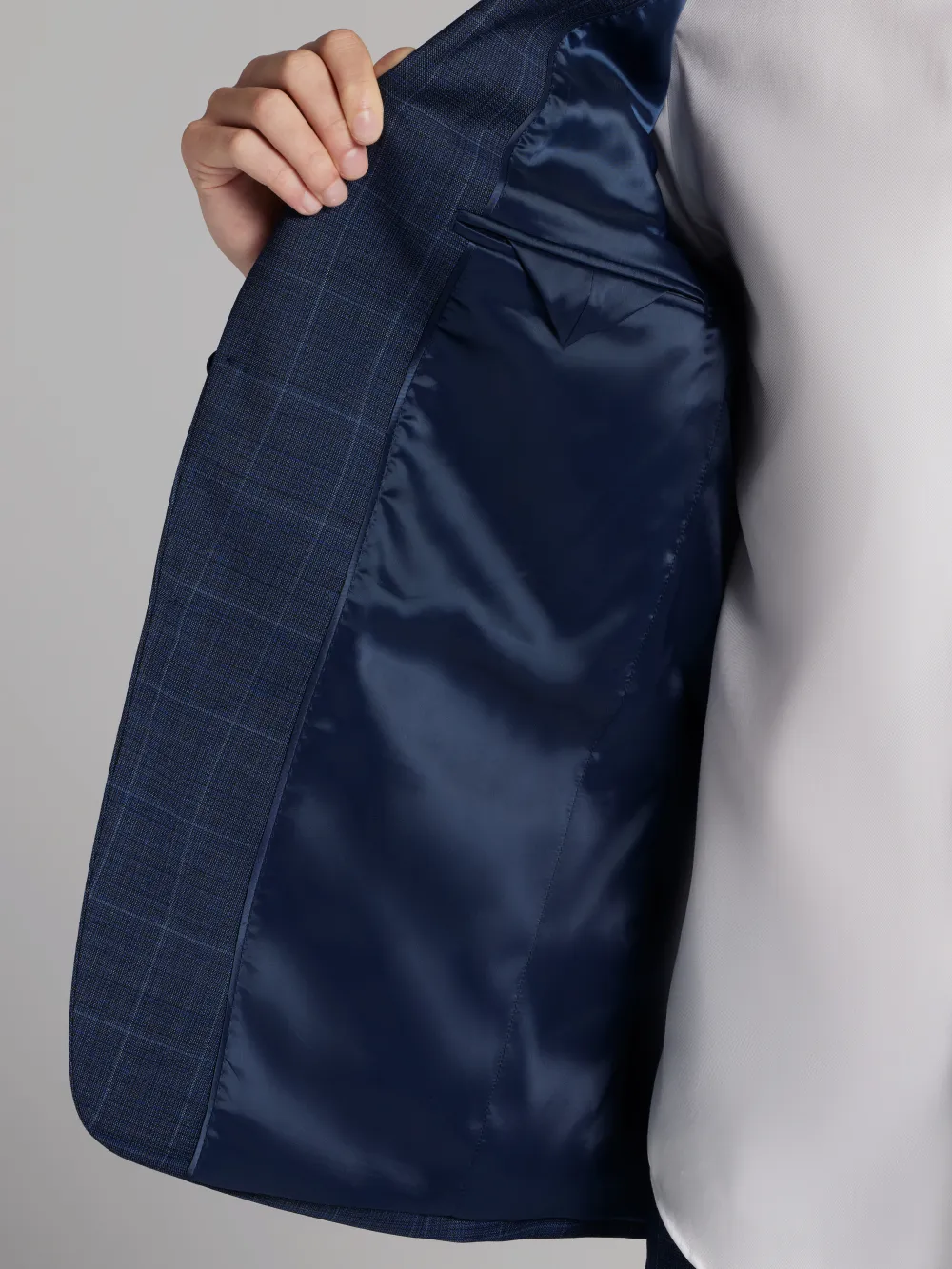 Calvin Klein Slim Fit Wool Blend Windowpane Suit Jacket