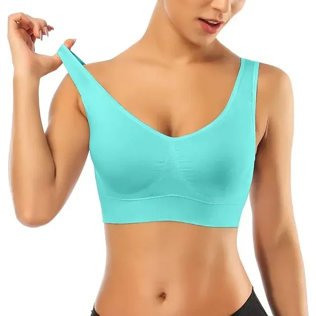 3 Packs Sports Bra for Women High Support with Removable Pad Wireless Yoga Fitness Gym Workout Bra Top Sport Activewear High Impact Breathable Comfortable Stretchy