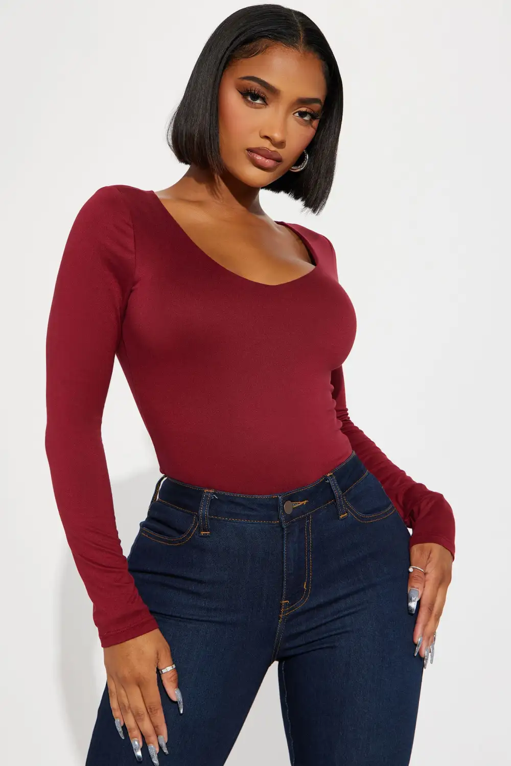 Myra Double Lined Top - Wine