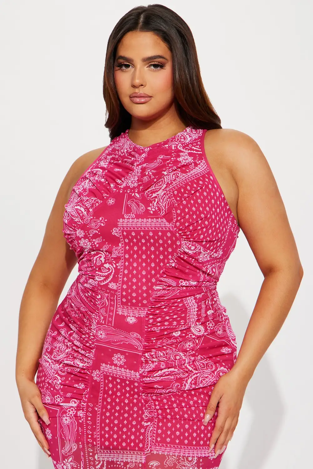 Paisley Princess Mesh Maxi Dress - Pink