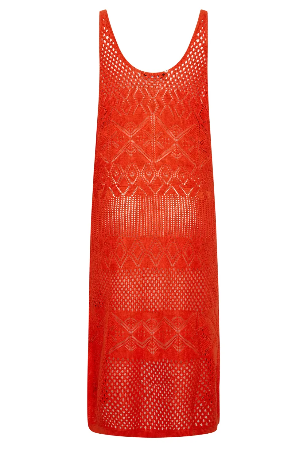 YOURS Curve Red Crochet Midaxi Dress
