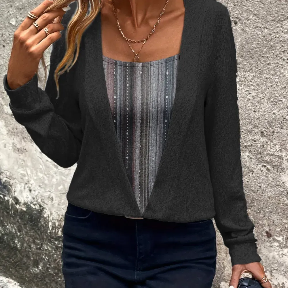 Casual Solid Pullovers Square Neck Light Grey Women Sweatshirts