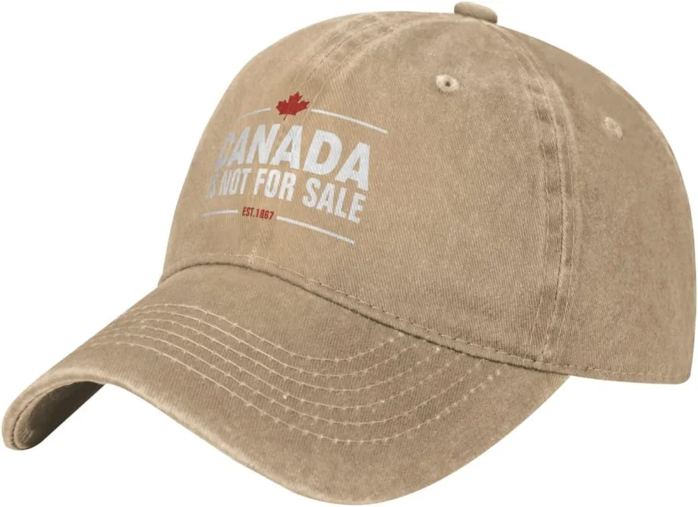 Canada is Not for Sale Trucker Hat for Dad Golf Cotton Washed Denim Baseball Caps