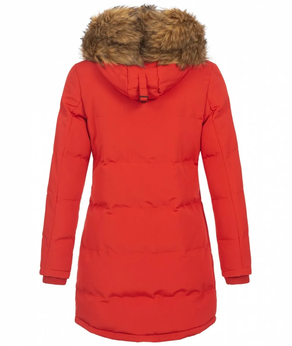 Fashion ladies parka coat with fur collar H