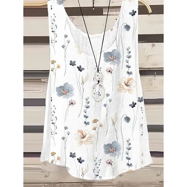Loose Print Vest With Loose Casual Shorts Set