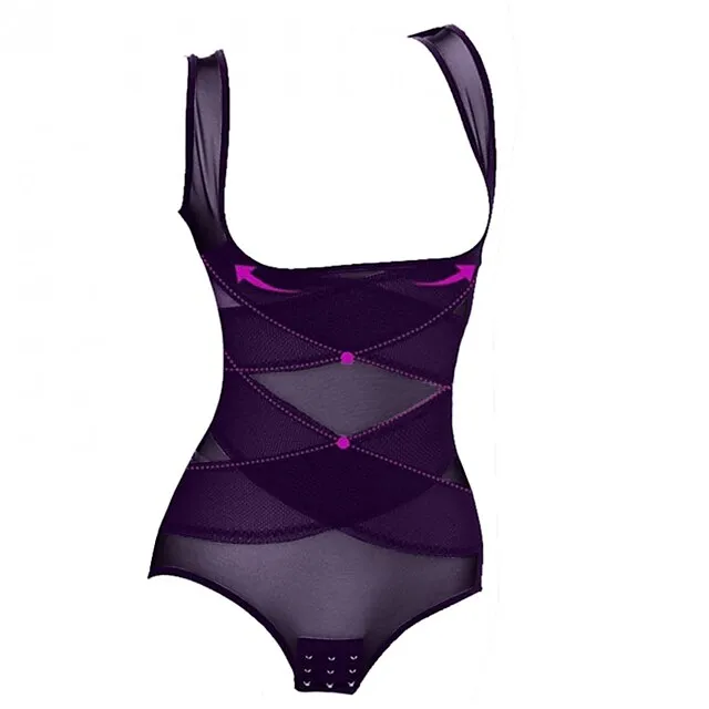 Corset Women's Bodysuits Shapewears Home Office Christmas Bed Plus Size Black Purple Apricot Sport Seamless Sexy Buckle Seamed Criss Cross Classic Tummy Control Solid Color Pure Color Summer Spring