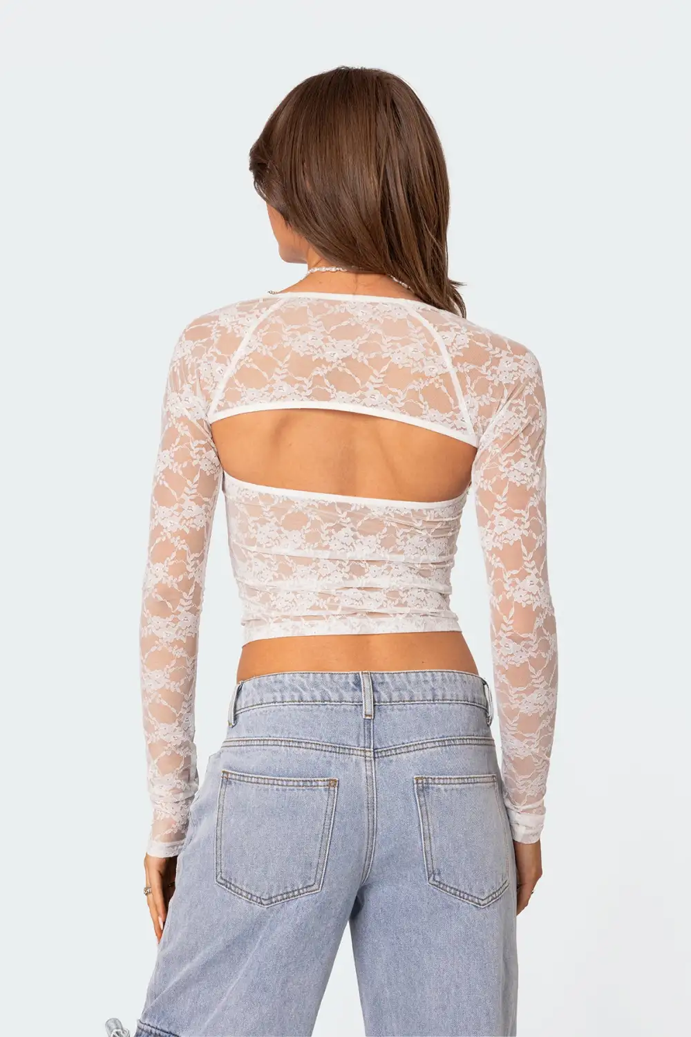 Addison Sheer Lace Two Piece Top