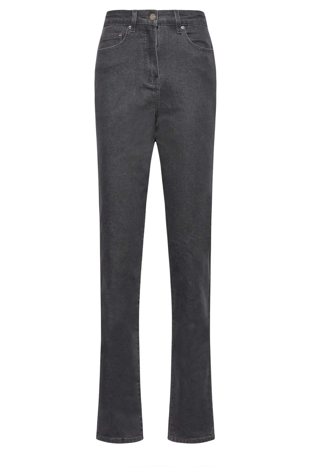 LTS Tall Black Washed UNA Stretch Mom Jeans