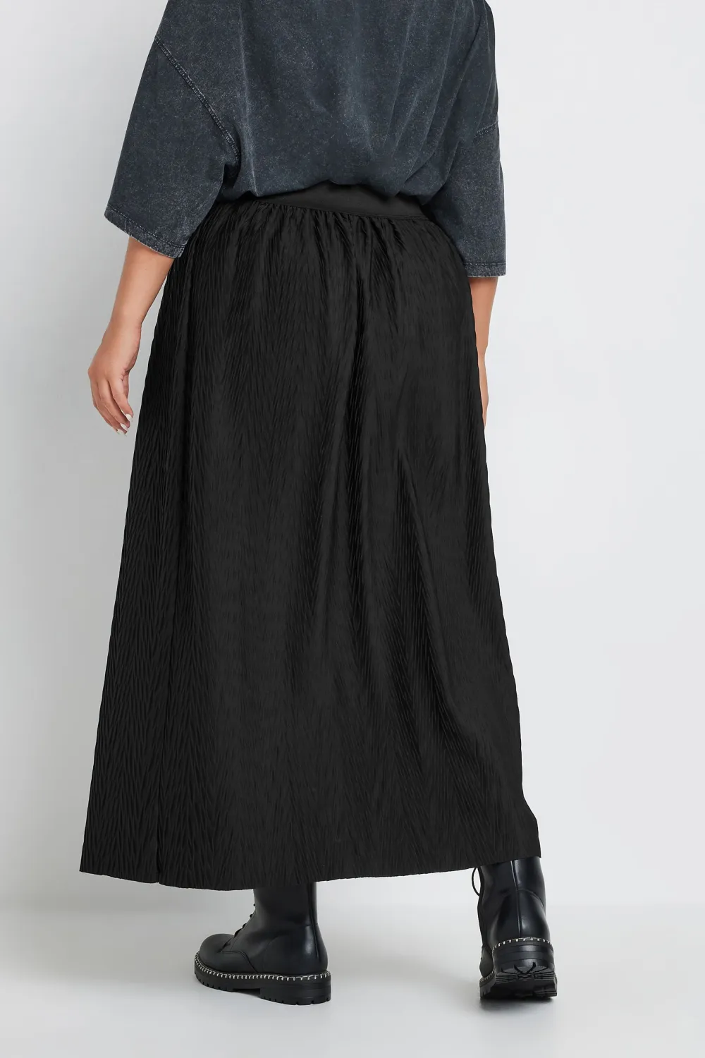 YOURS Curve Green Geometric Floral Print Pleated Skirt