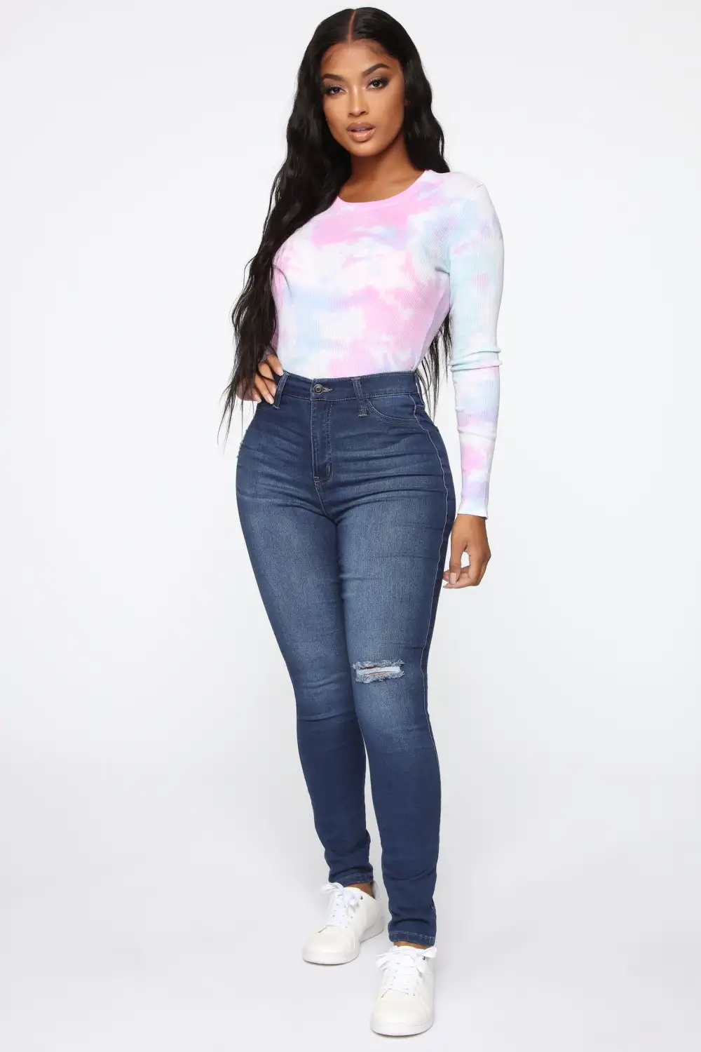 Swing My Way High Rise Skinny Jeans - Medium Blue Wash
