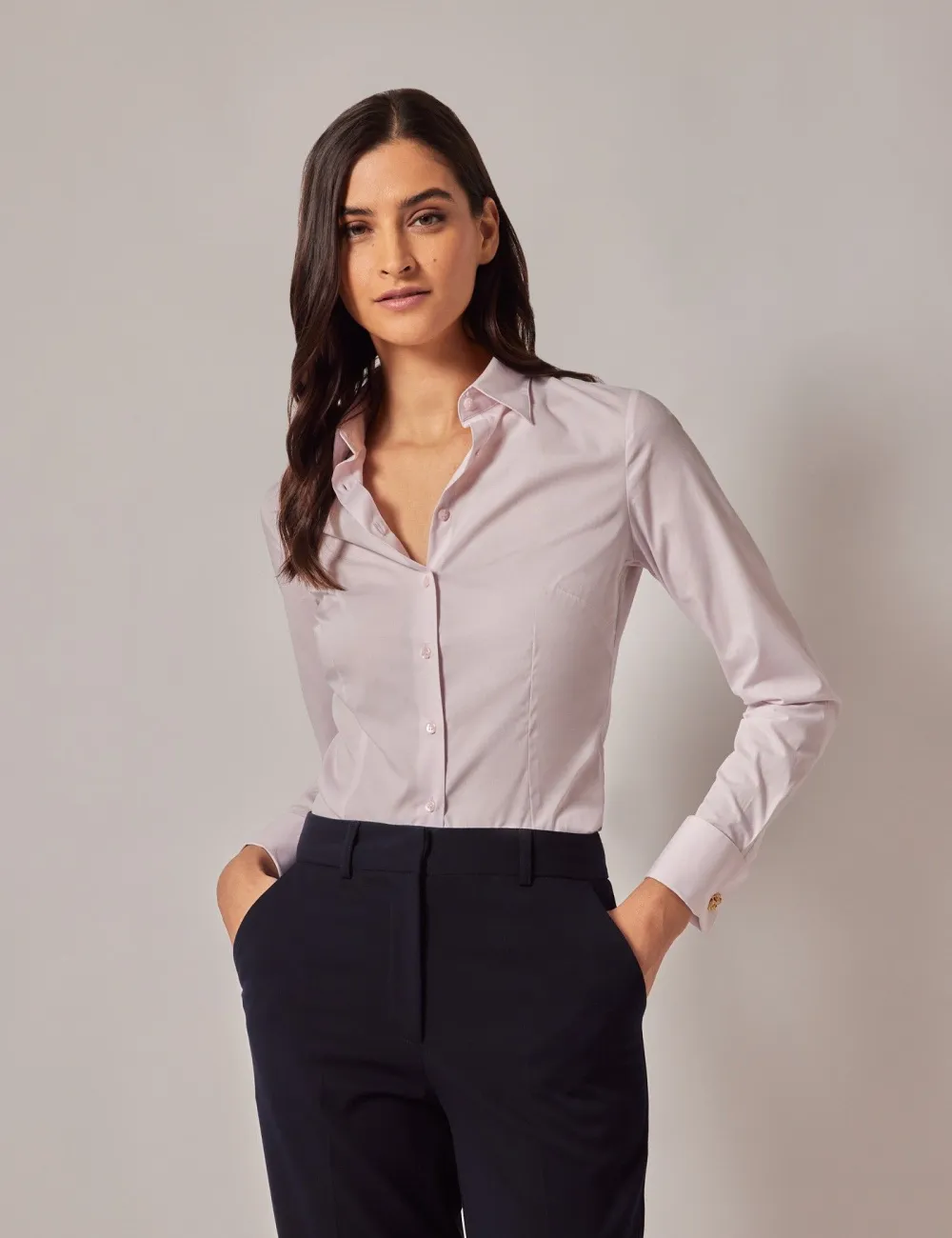 Fitted Cotton Stretch Shirt - Double Cuff