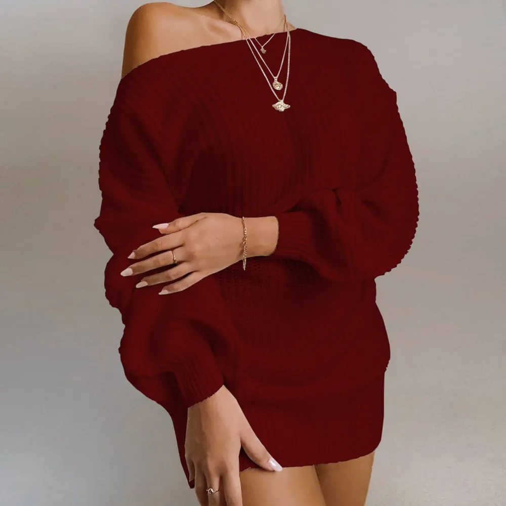 Daily Off Shoulder Sweater Dress