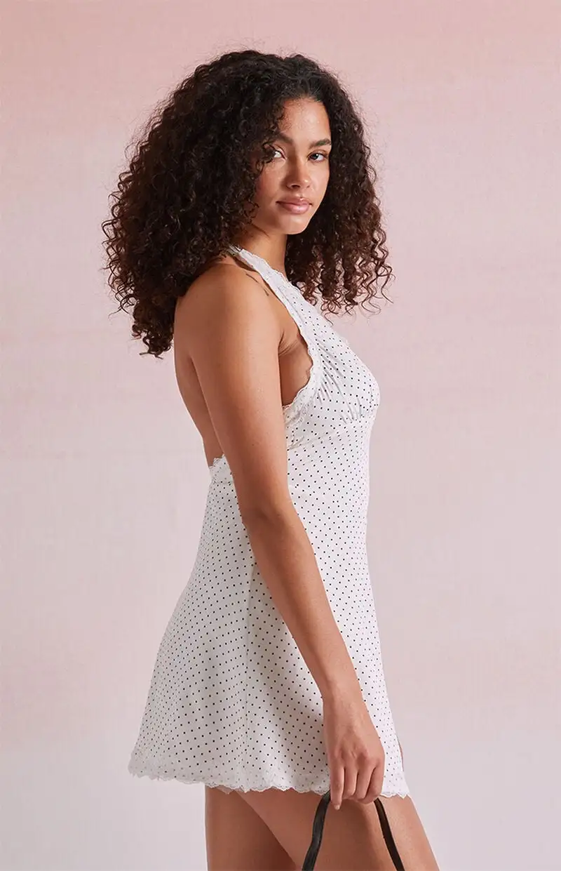 Beverly and Beck Lucy Lace Trim Mini Dress