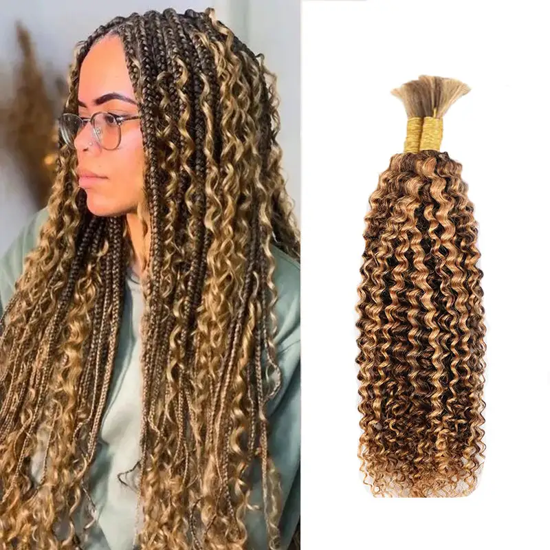 Flash Sale | Curly Wave Braid Hair Bulk 100% Human Hair Extensions Bulk for Braiding 100g