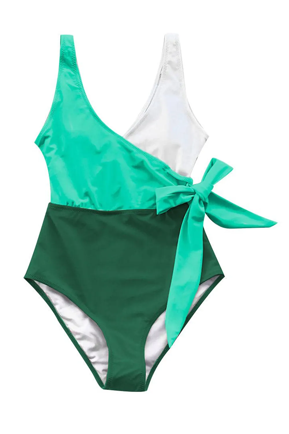 High-waisted floral print beach swimsuit