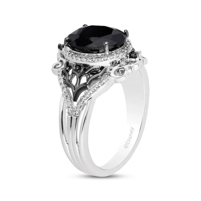 Disney Treasures The Nightmare Before Christmas Black Onyx & Diamond Ring 1/5 ct tw Sterling Silver