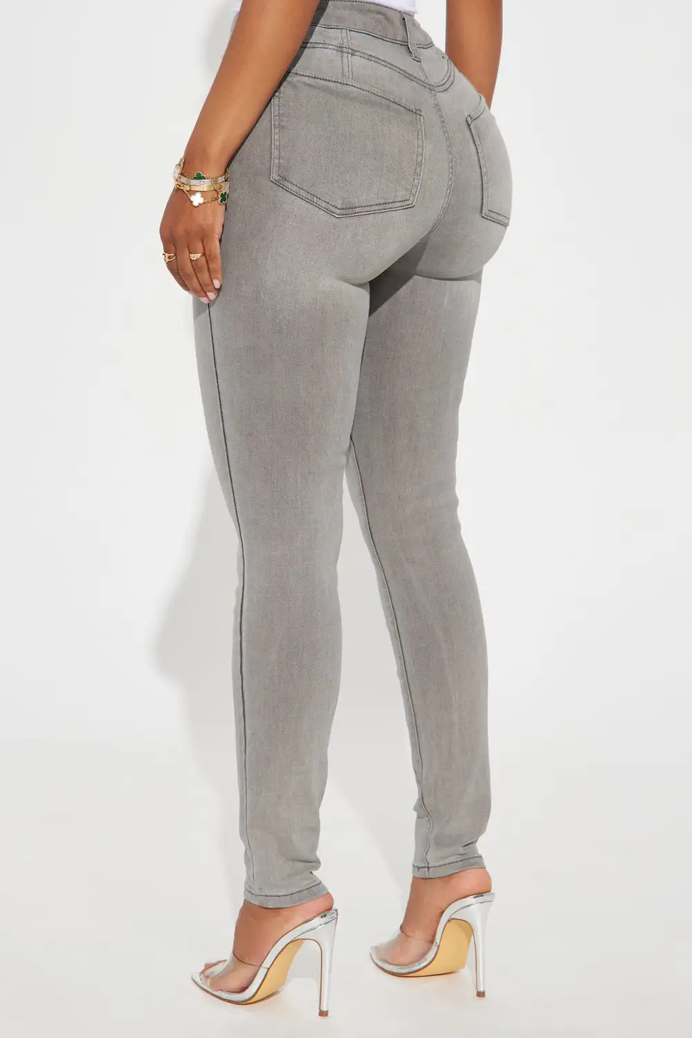 Lights Out High Rise Booty Lifting Skinny Jeans - Grey
