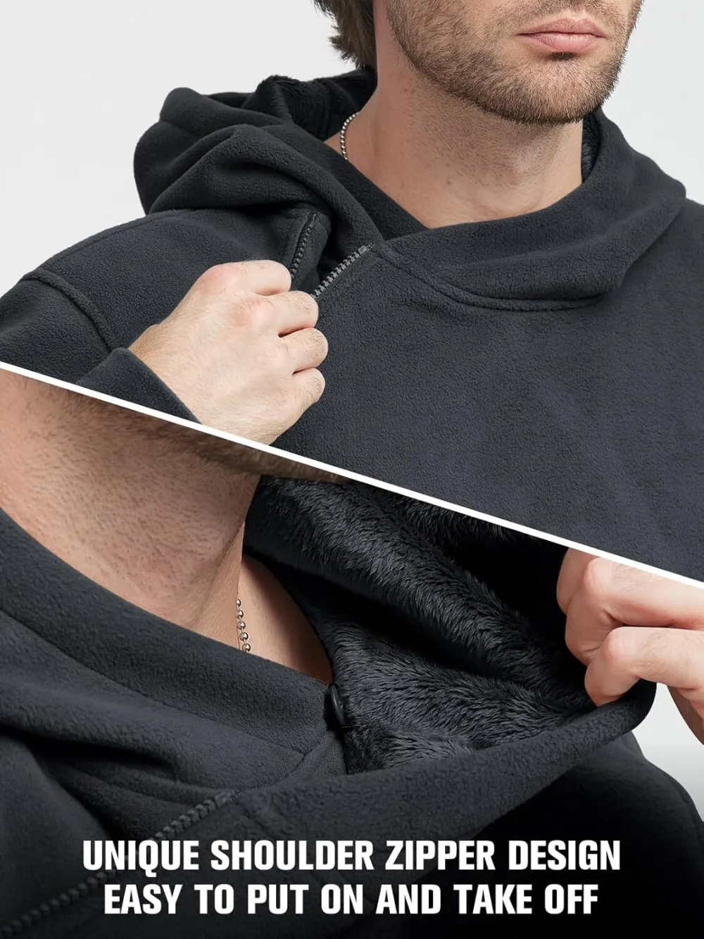 Men's Tactical Winter Fleece Pullover Hoodie Warm Long Fleece lined Hooded Sweatshirt