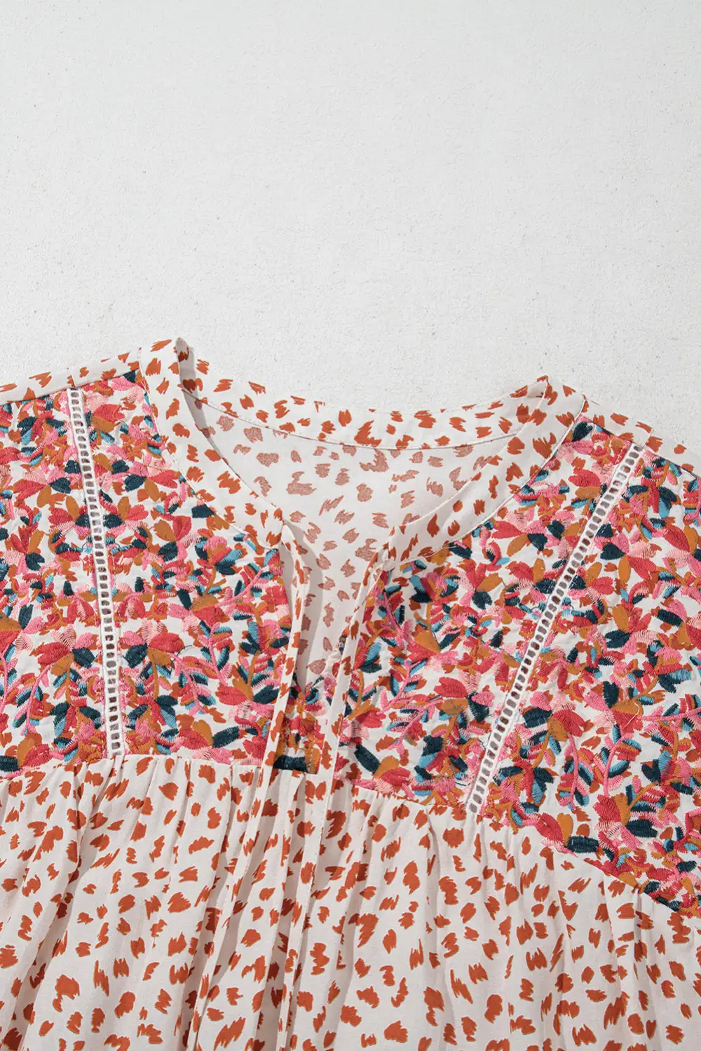 Paisley Embroidered Tie Detail Blouse