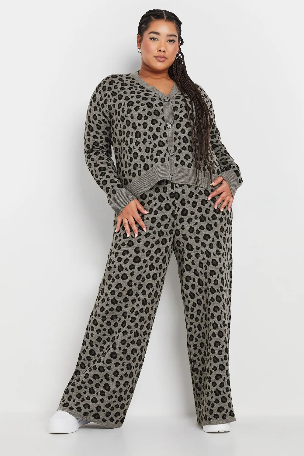 LIMITED COLLECTION Curve Burgundy Red Fairisle Knitted Cardigan