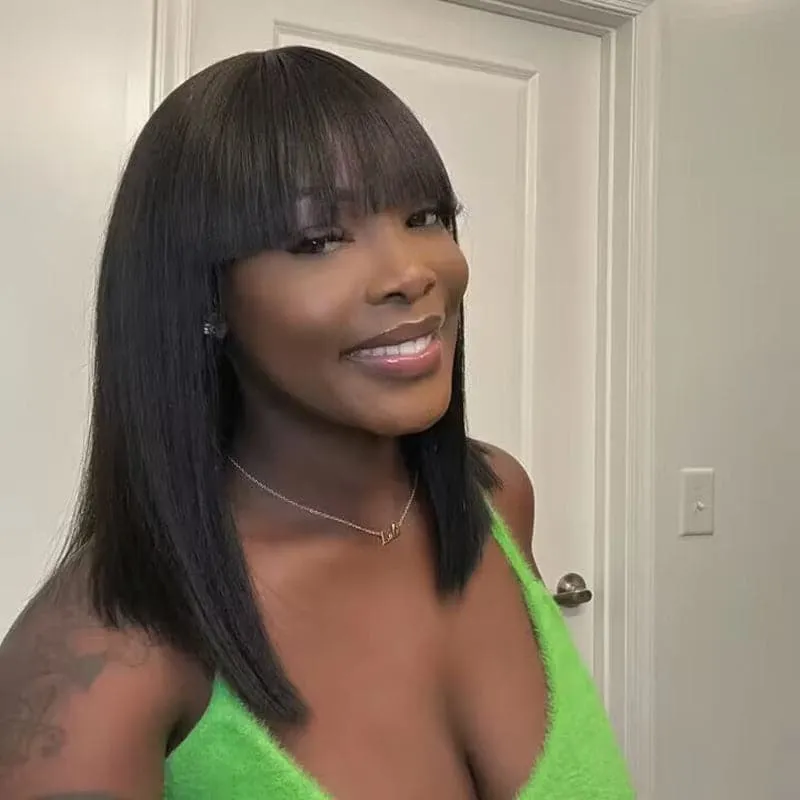 Sterly HD Lace Wear And Go Glueless Bob Wigs With Bang 4×4/13×6 Yaki Straight Bob Wigs