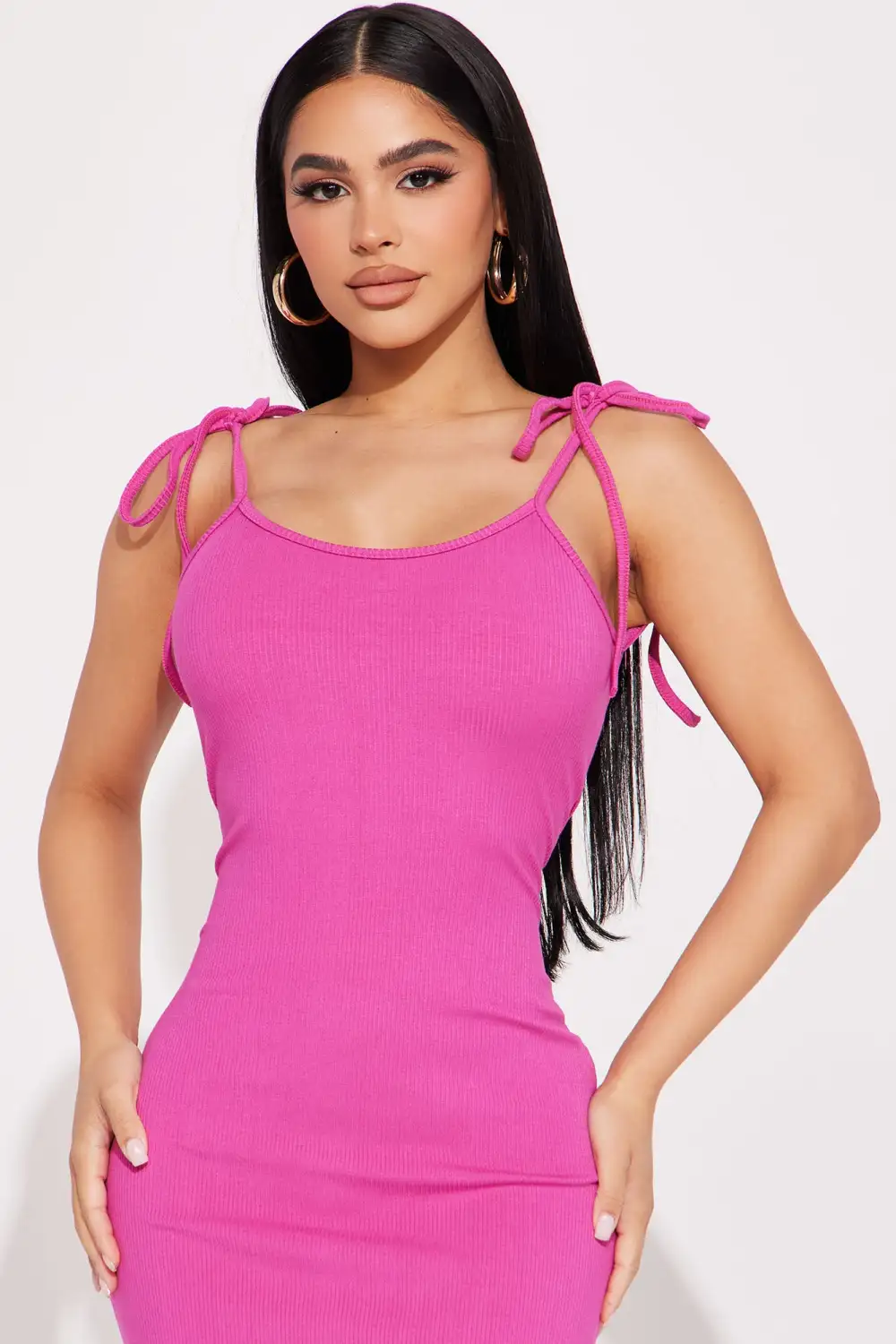 Mia Light Snatched Maxi Dress - Hot Pink