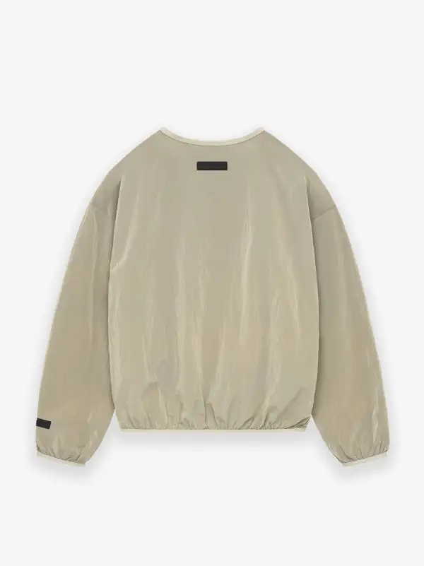 Crinkle Nylon Pullover Crewneck