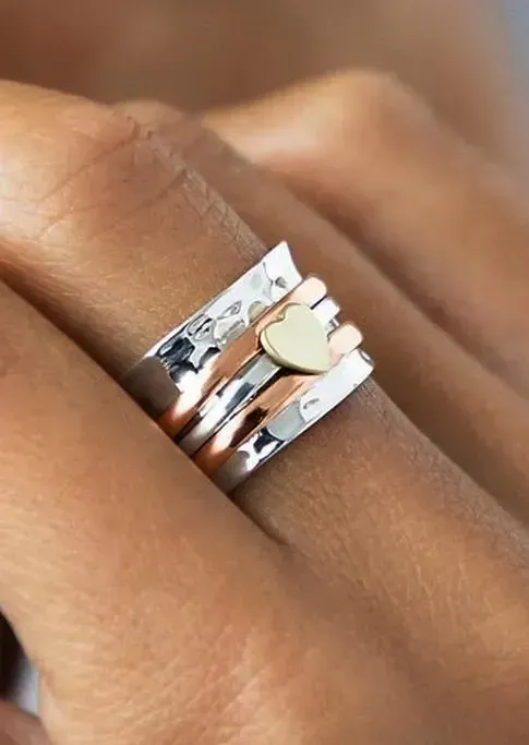 Heart Alloy Spinning Fidget Ring(⚡Clearance Sale)