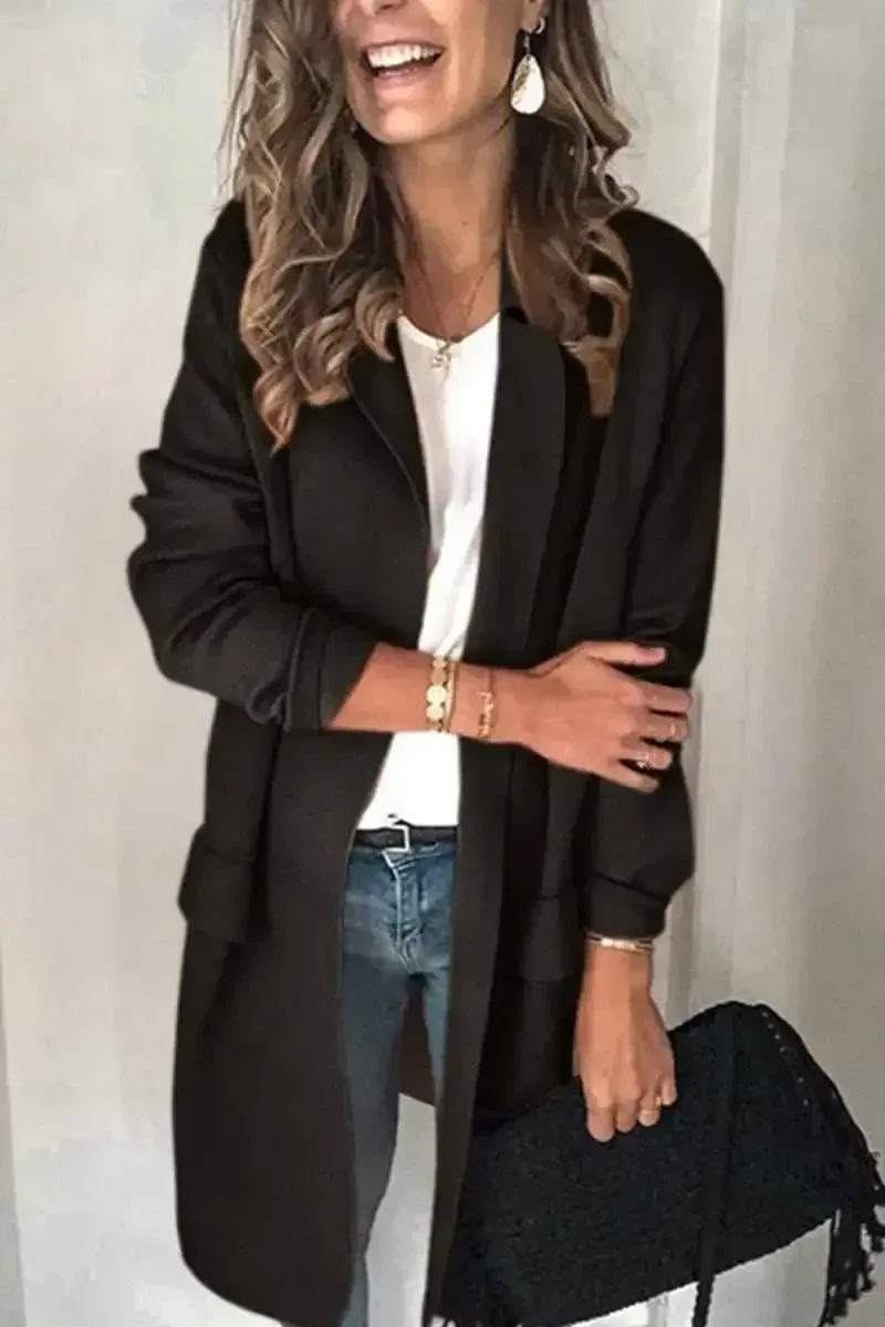 Solid Color Long Sleeve blazer(6 Colors)