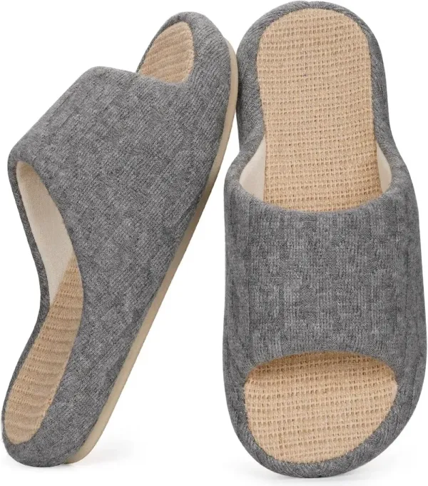 Slippers for Women Memory Foam Open Toe House Slippers Cute Comfy Bedroom Slides Slip on Slippers for Summer Indoor