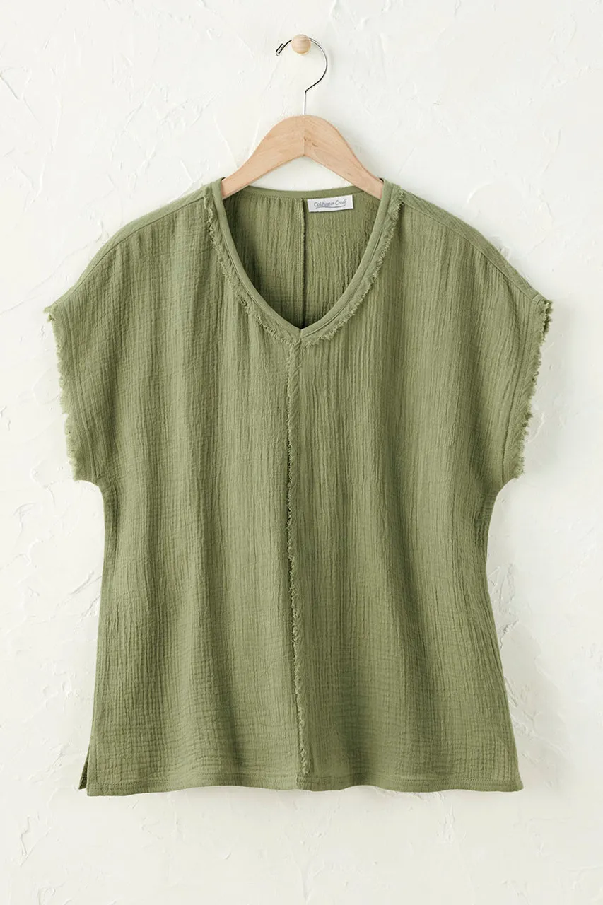 Sonoma Frayed Gauze Top