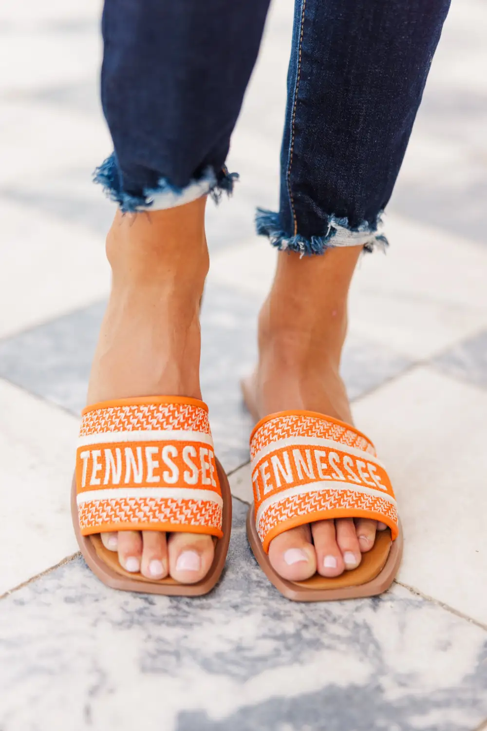 Walk On Orange Tennessee Slide Sandals