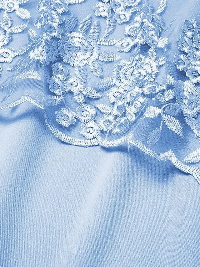 Women's Dress Set Lace Dress Midi Dress Light Blue Green Gray Half Sleeve Floral Embroidered Layered Patchwork Summer Spring Fall Crew Neck Elegant Chinoiserie 2023 M L XL XXL XXXL 4XL 5XL