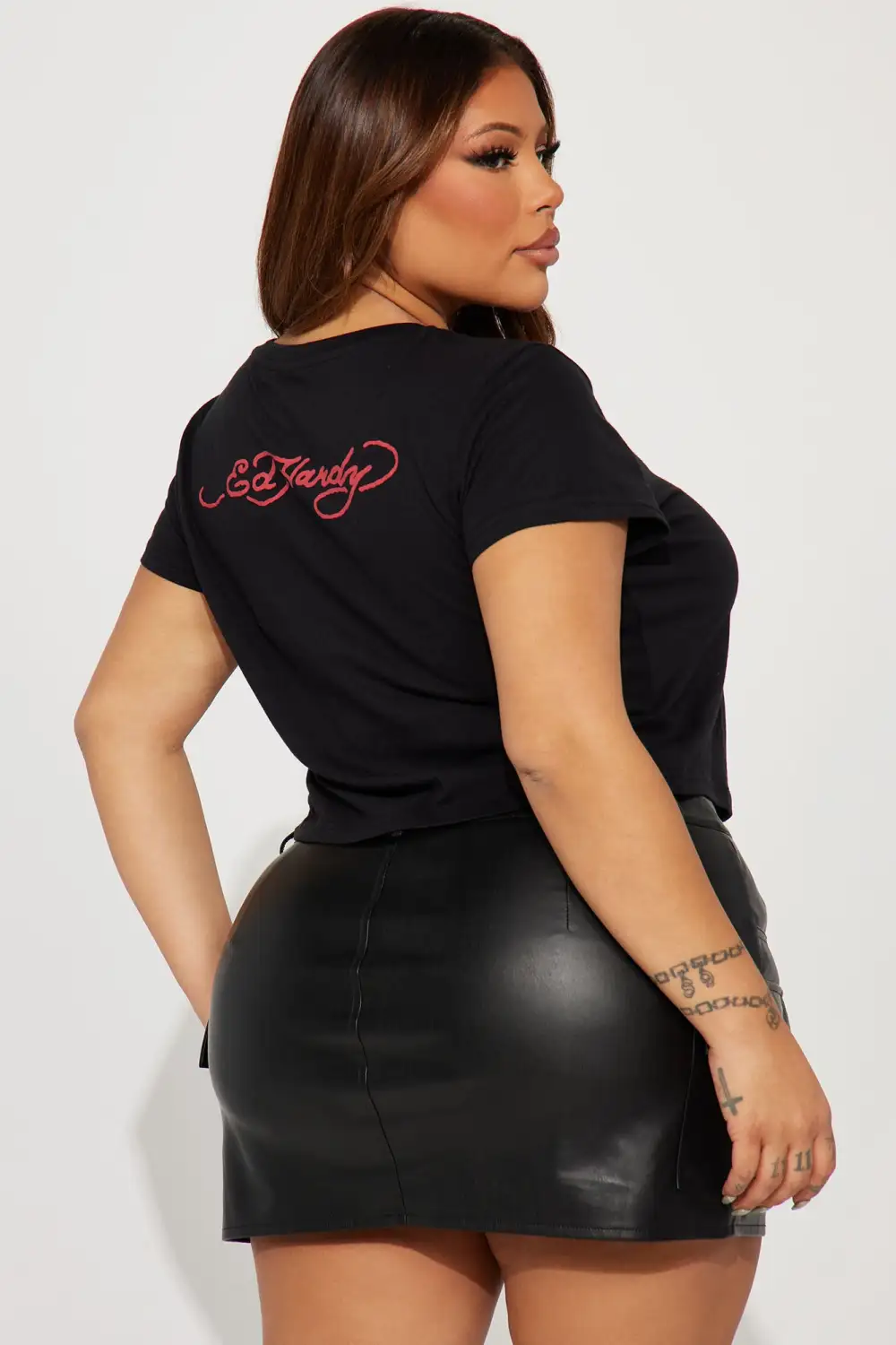 Tiger Heart Ed Hardy Rhinestone Tee - Black
