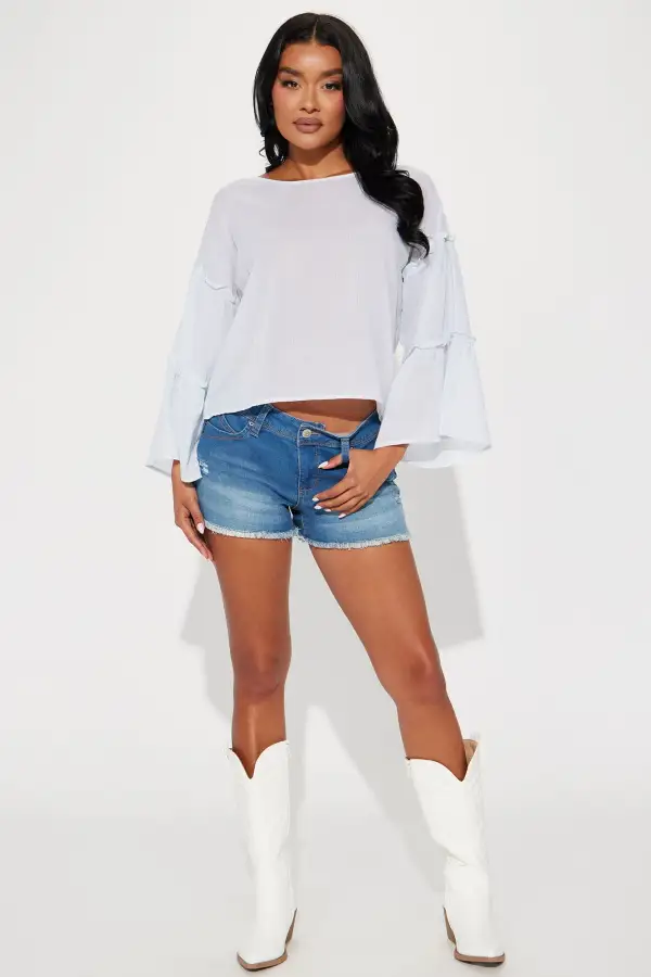 Eisley Striped Blouse Top - Blue/combo