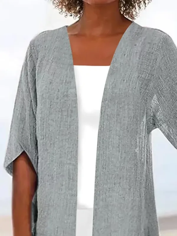 Women's Casual Jacket Dailywear V Neck Solid Color Comfortable Designer Outerwear Long Sleeve Summer Blue S