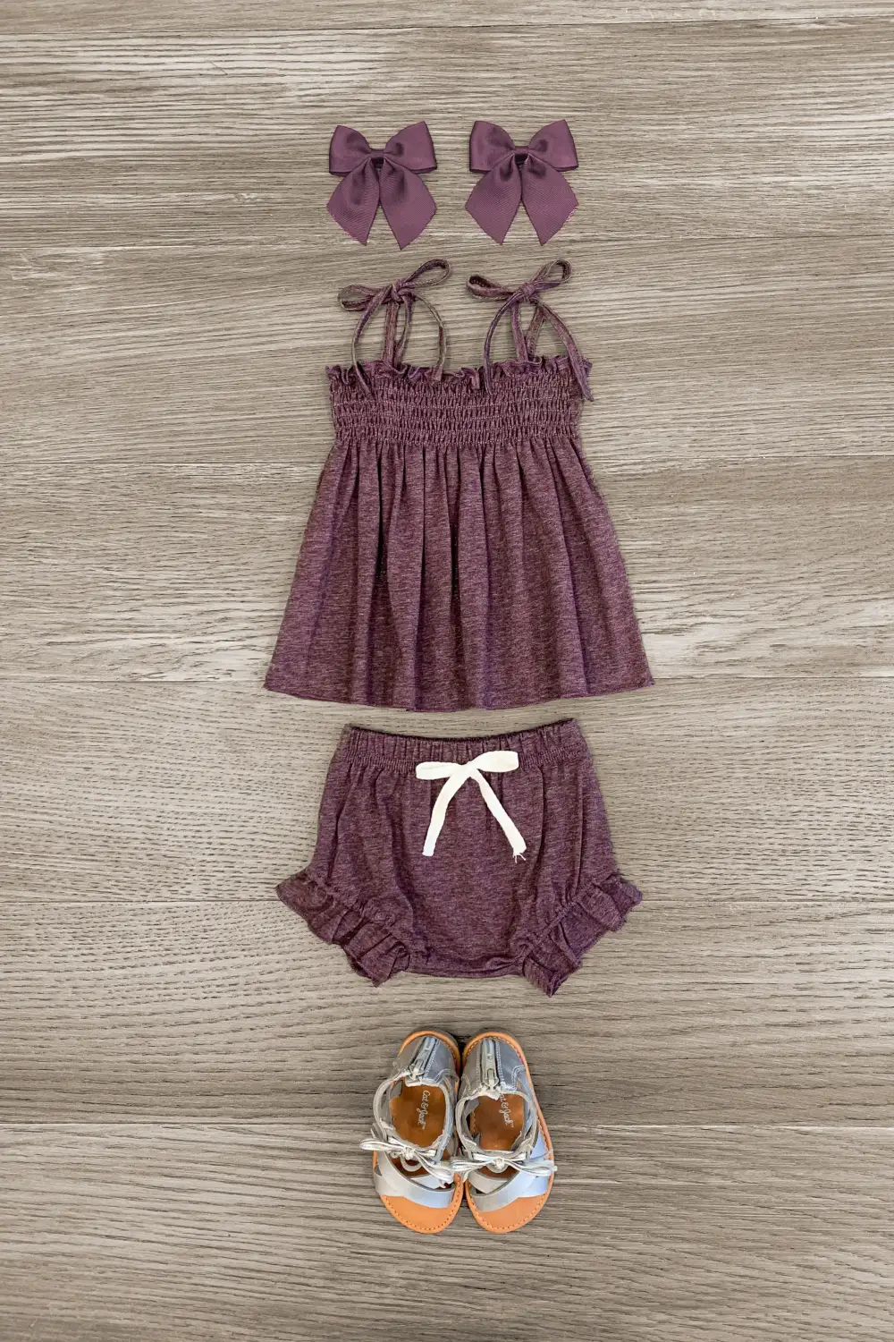 Tie Shoulder Baby Short Set