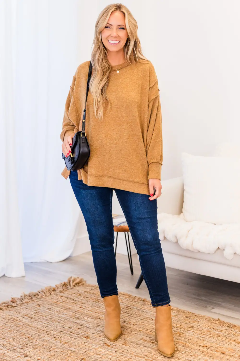 Say Hello Sweater, Deep Camel