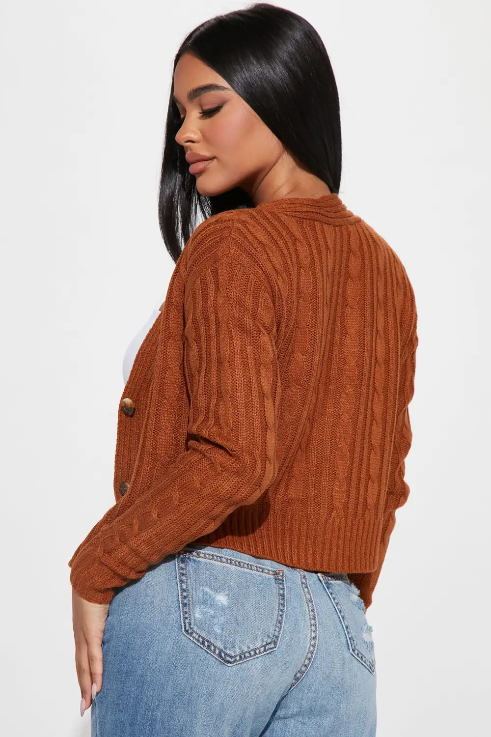 Nights Like This Cable Knit Cardigan - Cognac