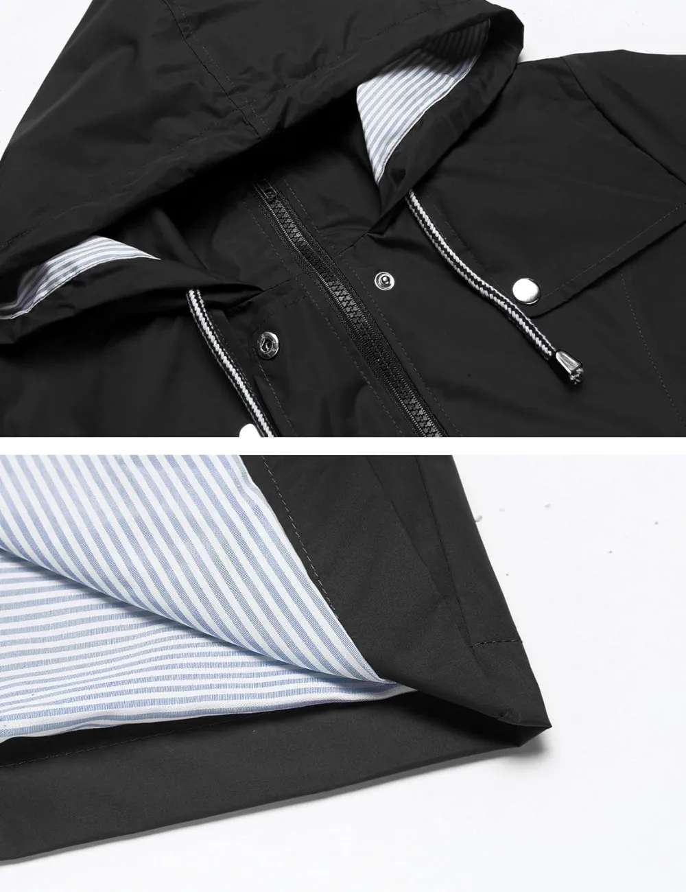 LOMON Raincoat Women Waterproof Long Hooded Trench Coats Lined Windbreaker Travel Jacket S-XXL