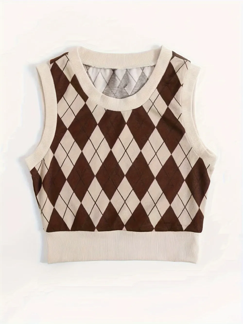 Argyle Crew Neck Sweater Vest
