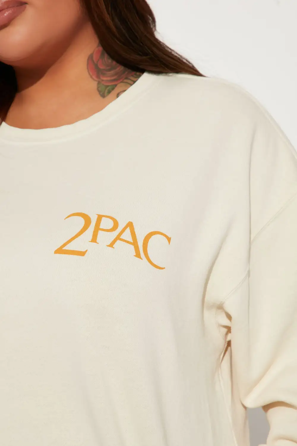 End Of Time Washed Crew Neck Sweatshirt - Cream