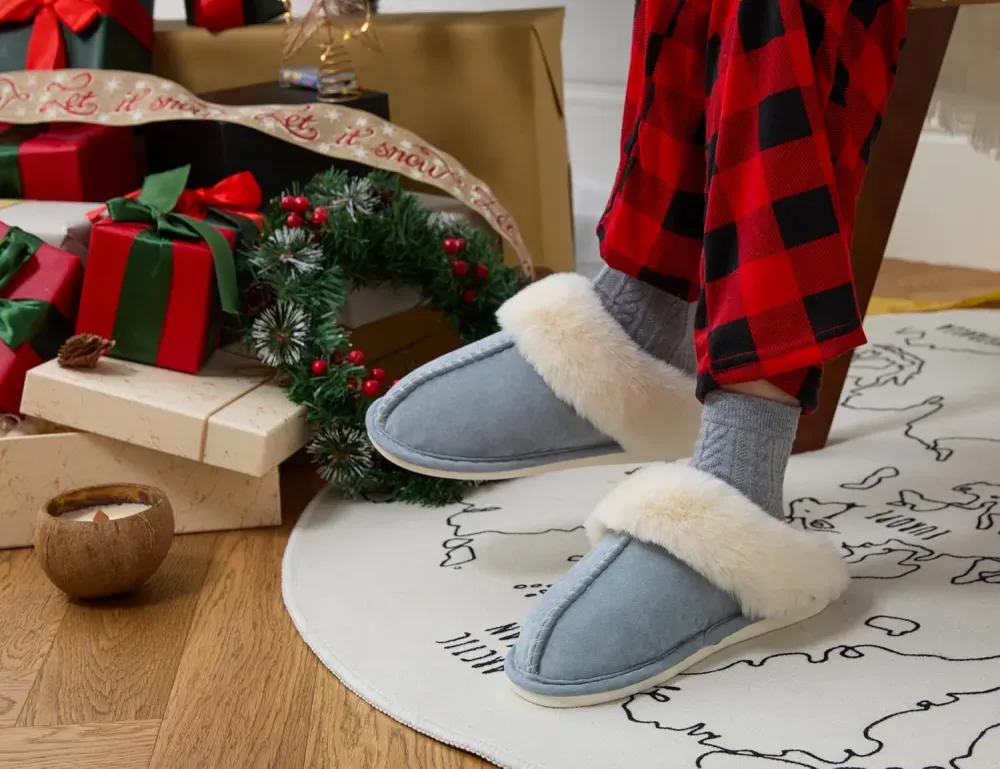 Womens Slipper with Memory Foam Fluffy Soft Warm Slip On House Slippers Anti-Skid Cozy Plush for Indoor Outdoor