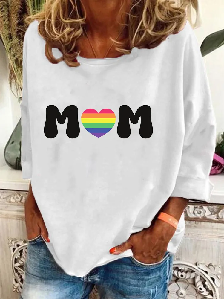 Women'S Pride Month Pride Mom V-Neck Short-Sleeved T-Shirt