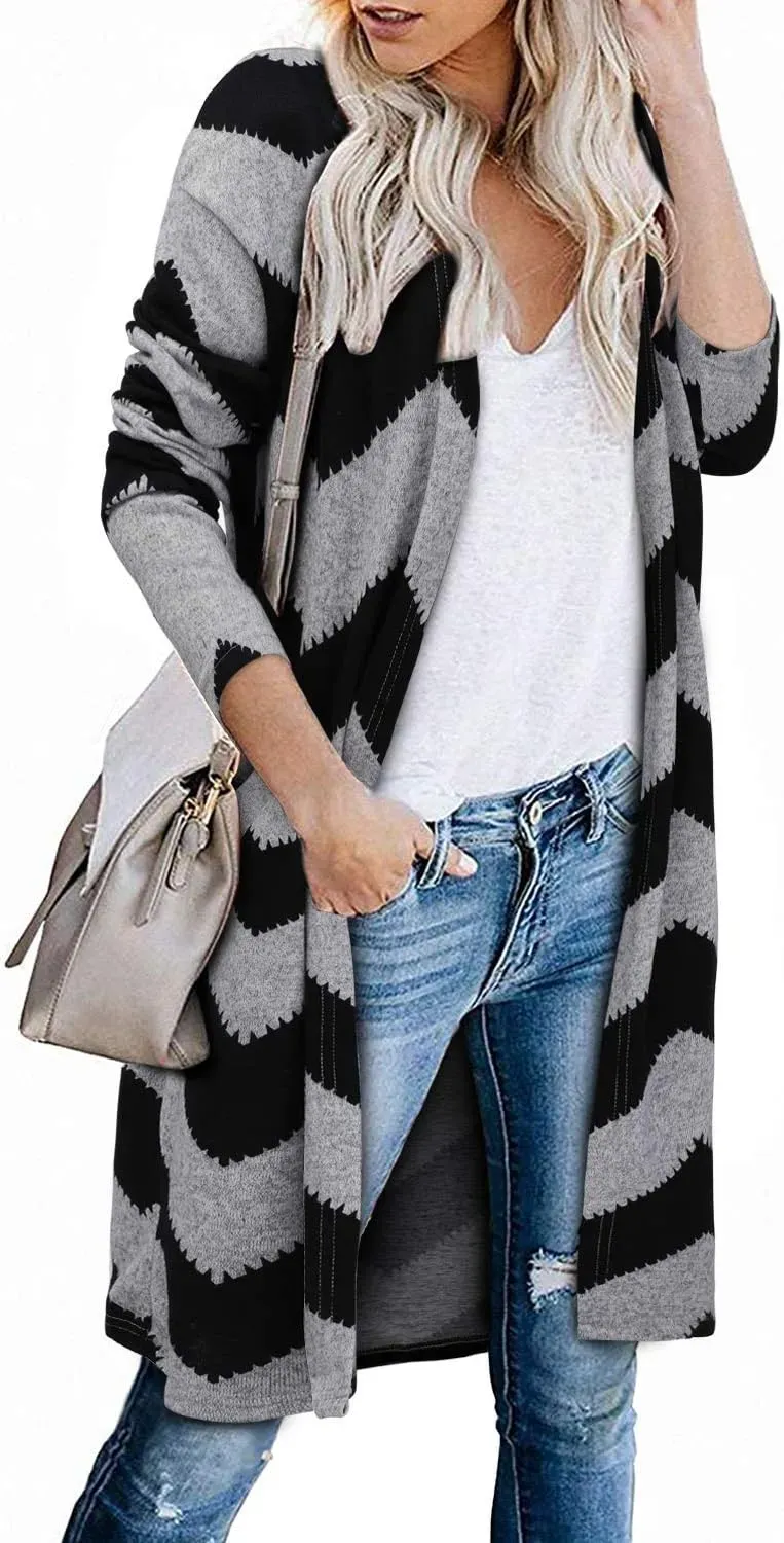Women's Long Sleeve Lightweight Cardigan with Pockets Jacket
