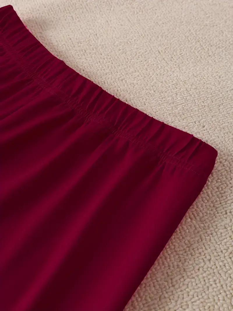 Slim Matching Two-piece Set, Casual Long Sleeve Crew Neck Striped Color Block T-shirt & Solid Elastic Waist Pants Outfit