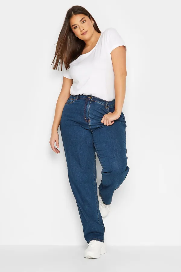LTS Tall Black Washed UNA Stretch Mom Jeans