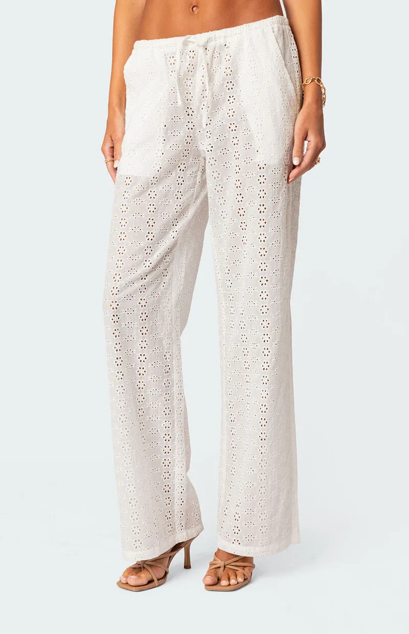 Edikted Lemon Lacey Cotton Pants
